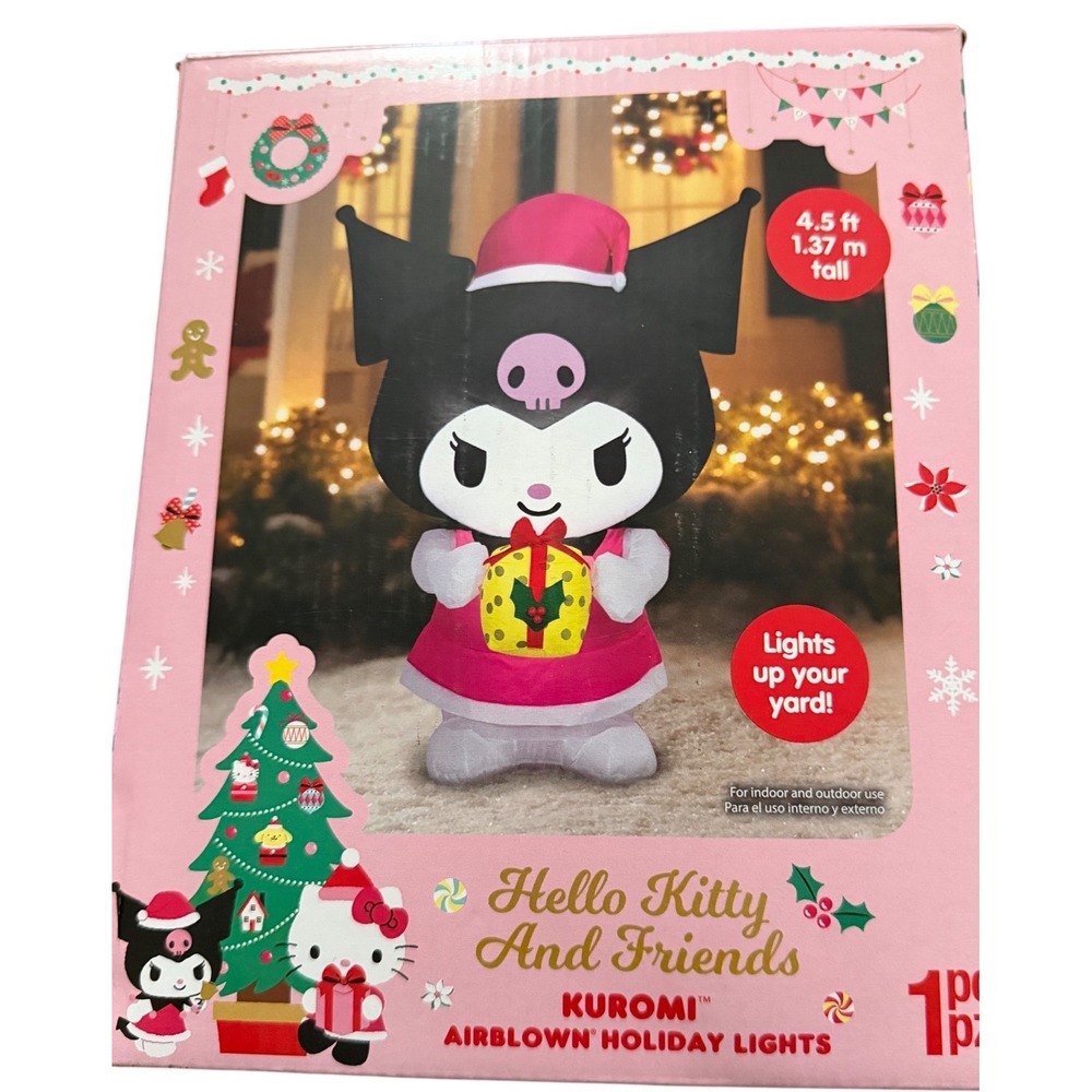 Kuromi Hello Kitty and Friends Airblown Holiday Inflatable 4.5ft Tall Lights Up